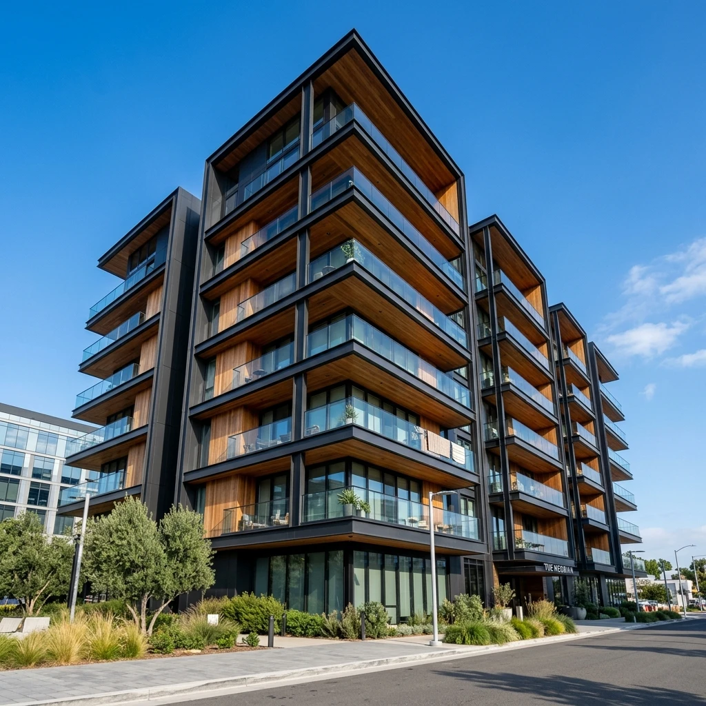 High-end residential apartment architectural facade